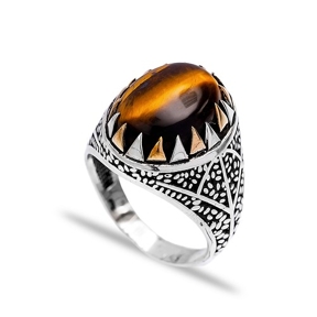 Cat Eye Authentic Men Ring Wholesale Handmade 925 Sterling Silver